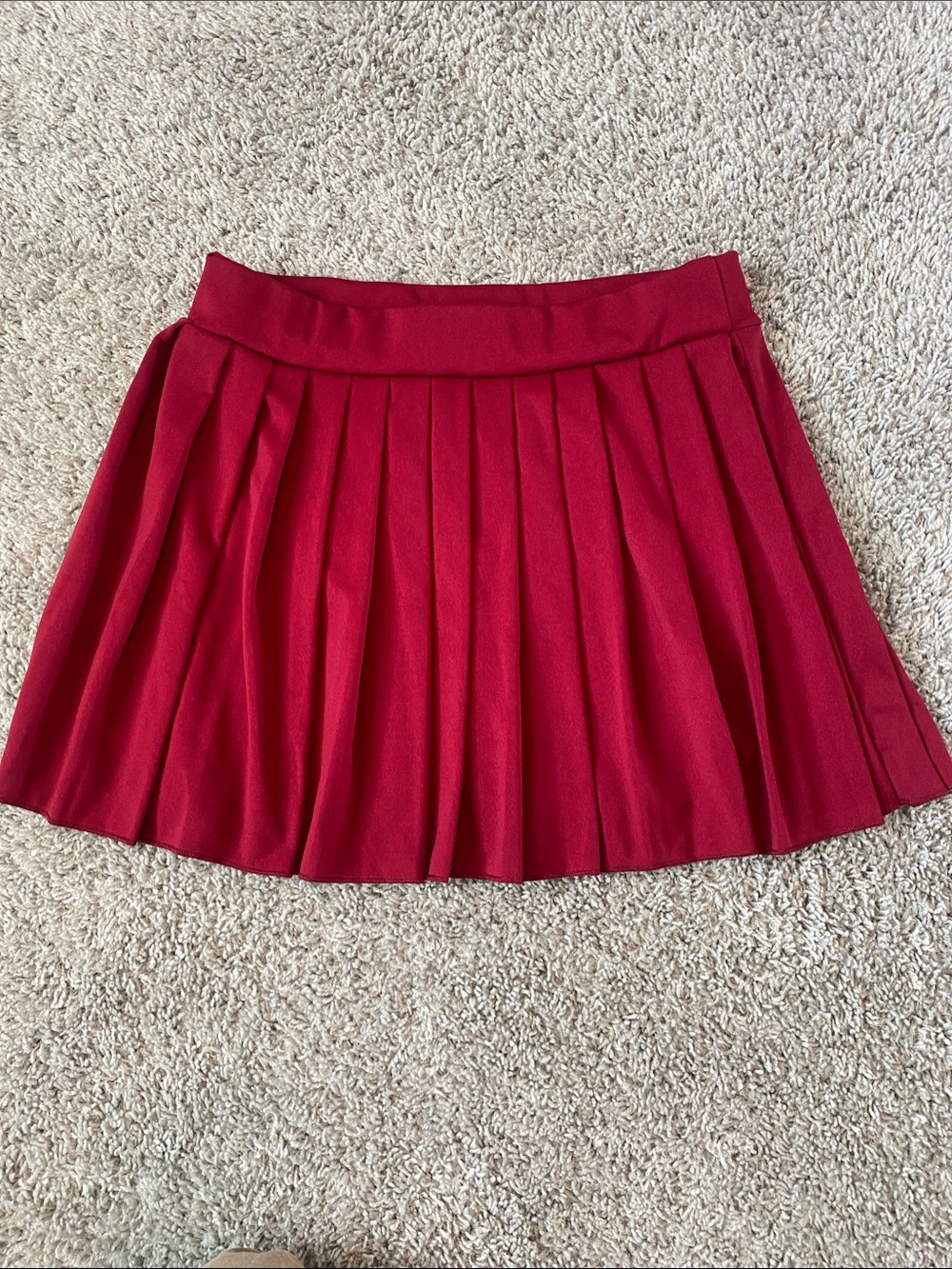 Women/Teen Red Pleated Mini Skirt Size M…(Item 0006)